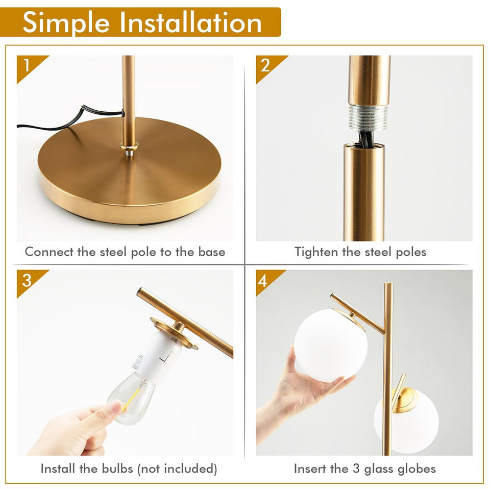 3-Globe Modern Floor Lamp product image