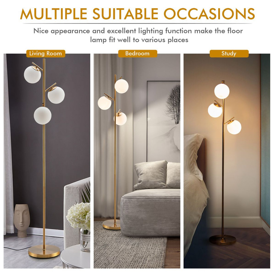 3-Globe Modern Floor Lamp product image