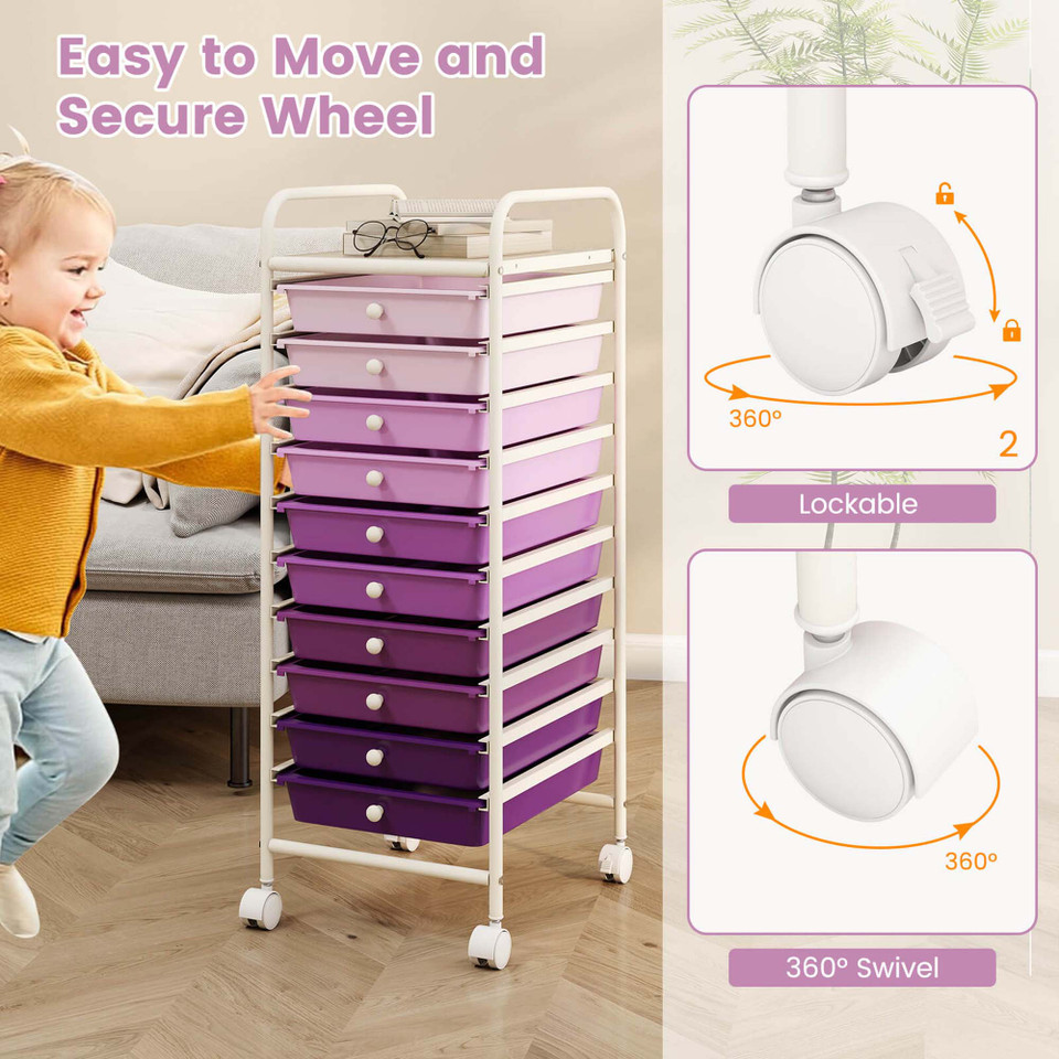 Rolling 10-Drawer Storage Cart product image