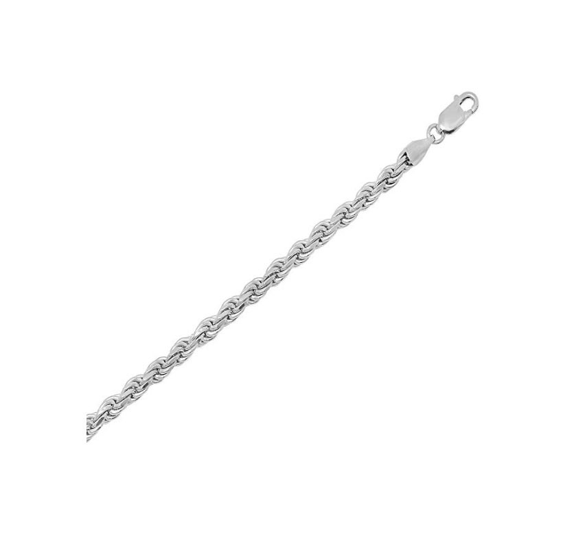 Solid 925 Sterling Silver 2.5mm Italy Diamond-Cut Rope Chain product image