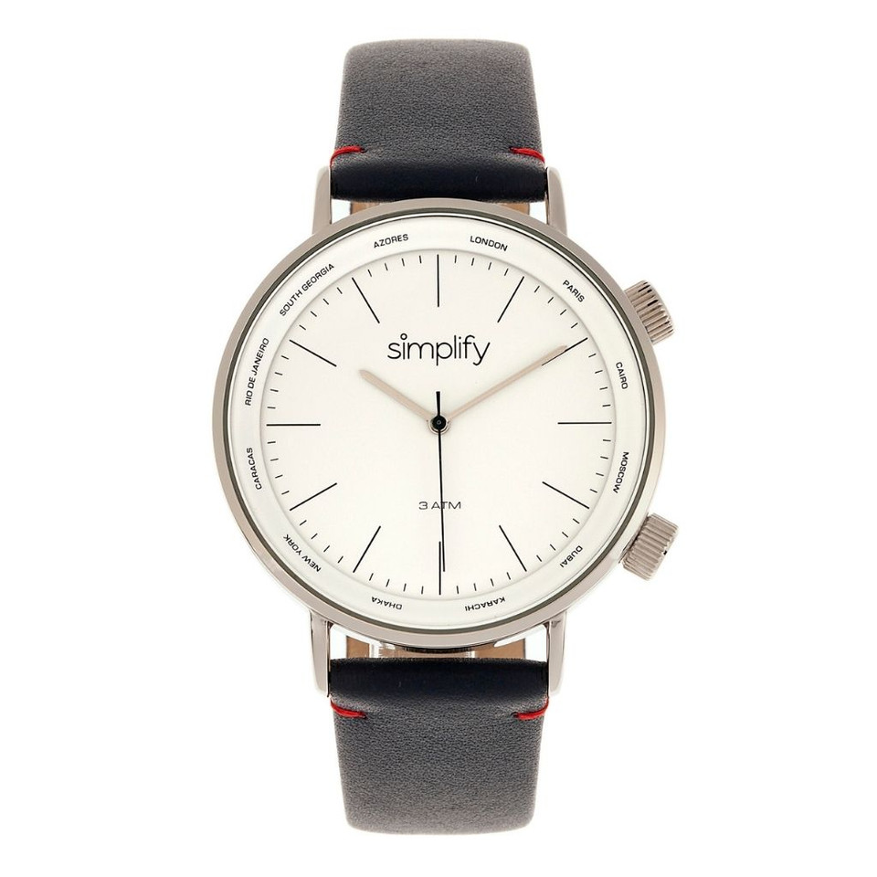 Simplify® The 3300 Leather-Band Watch product image
