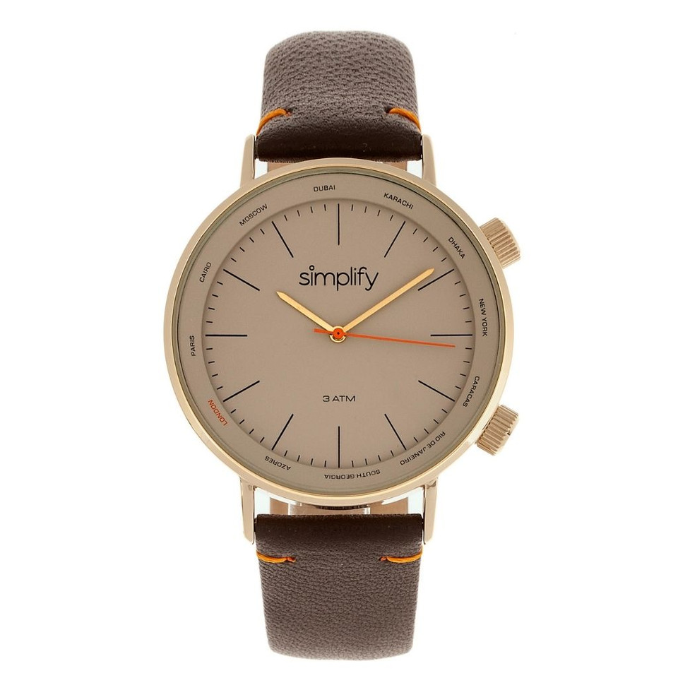 Simplify® The 3300 Leather-Band Watch product image
