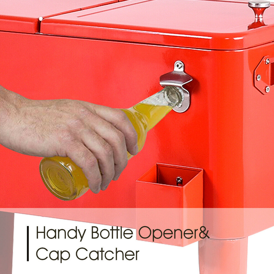 80-Quart Outdoor Patio Rolling Steel Construction Cooler product image