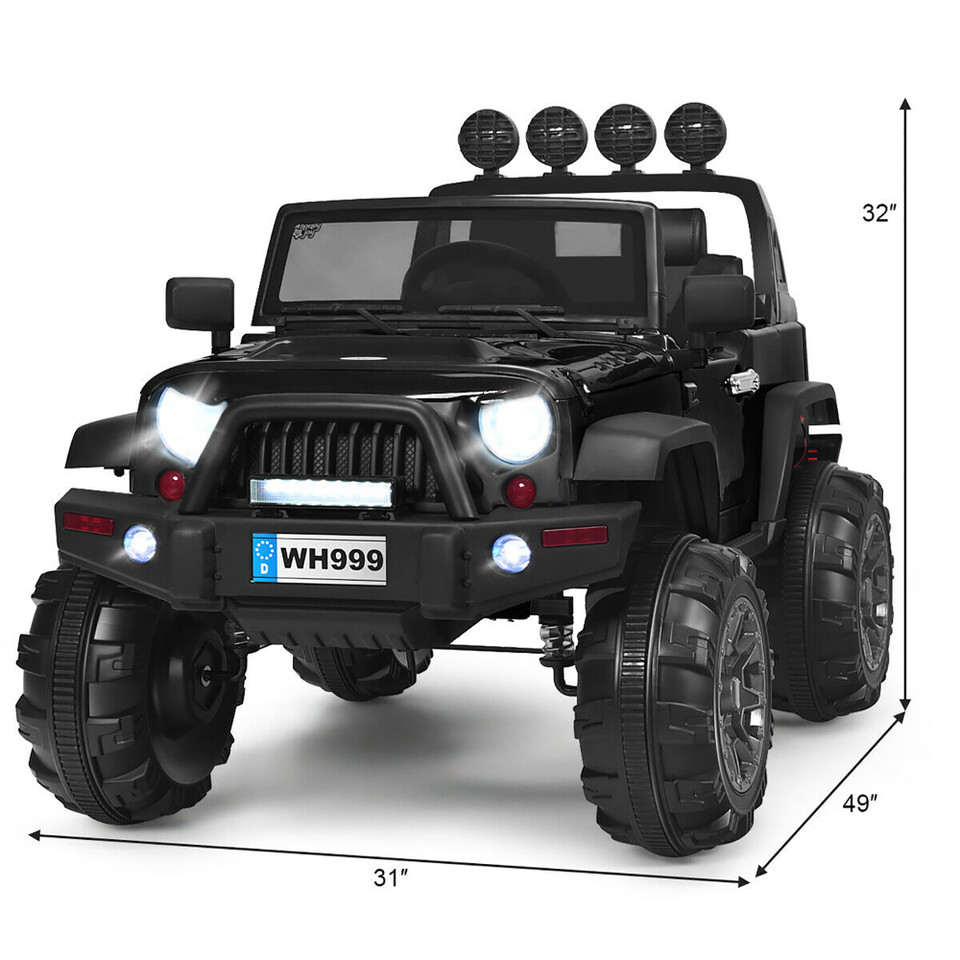 Kids' 12V Ride-on Truck RC with Lights, Music, and Trunk product image