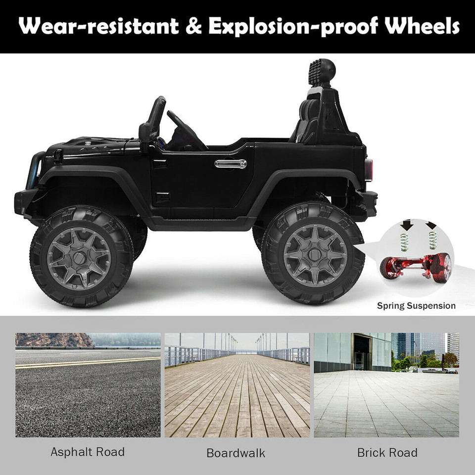 Kids' 12V Ride-on Truck RC with Lights, Music, and Trunk product image