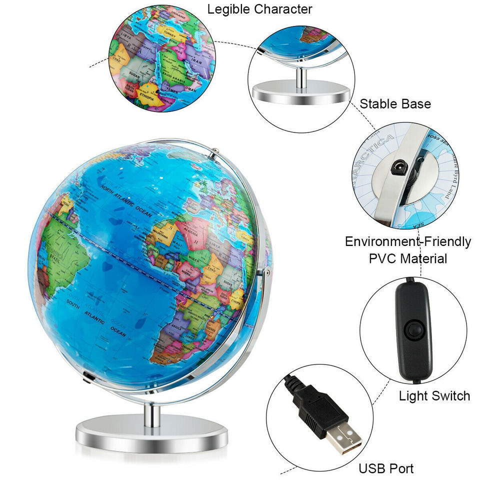 13" Illuminated World Globe  product image