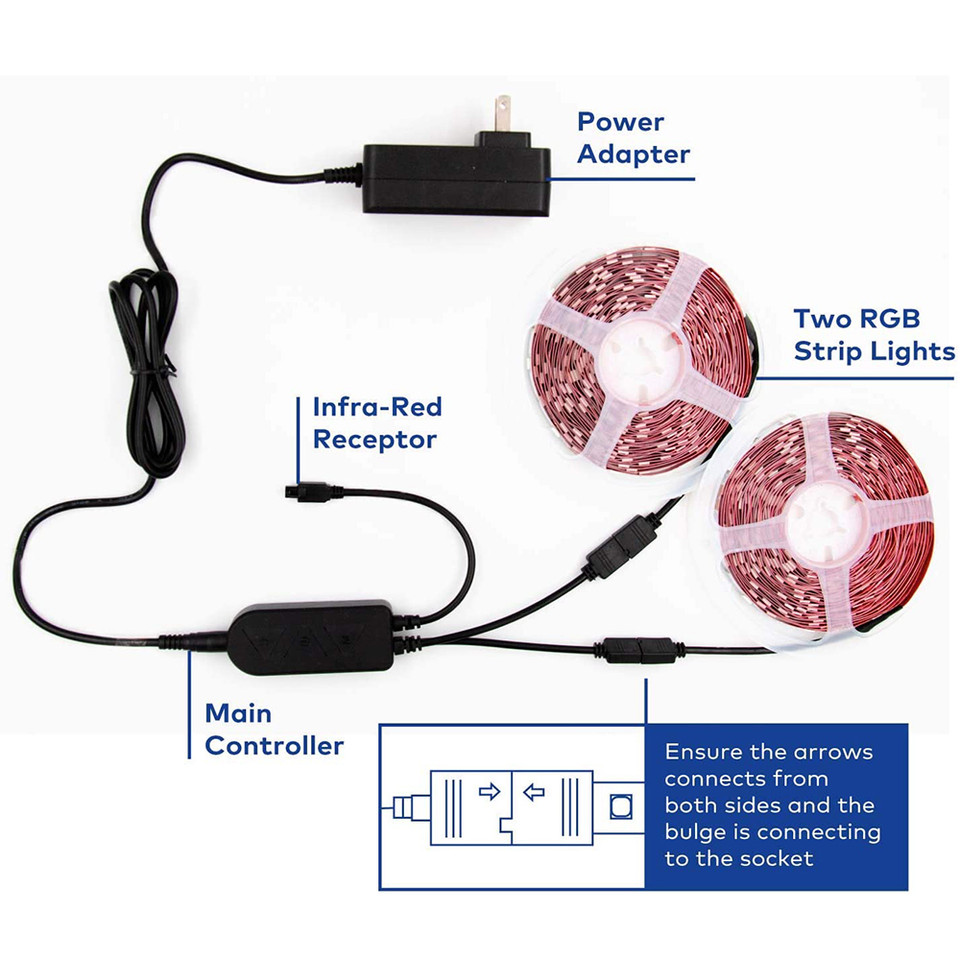  50-Foot RGB LED Strip Lights with 44-Key Remote (1- or 2-Pack) product image