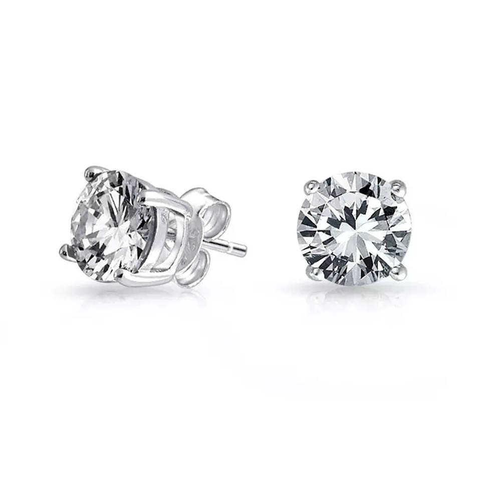 Round and Princess Stud Earring Set (2-Pair) product image