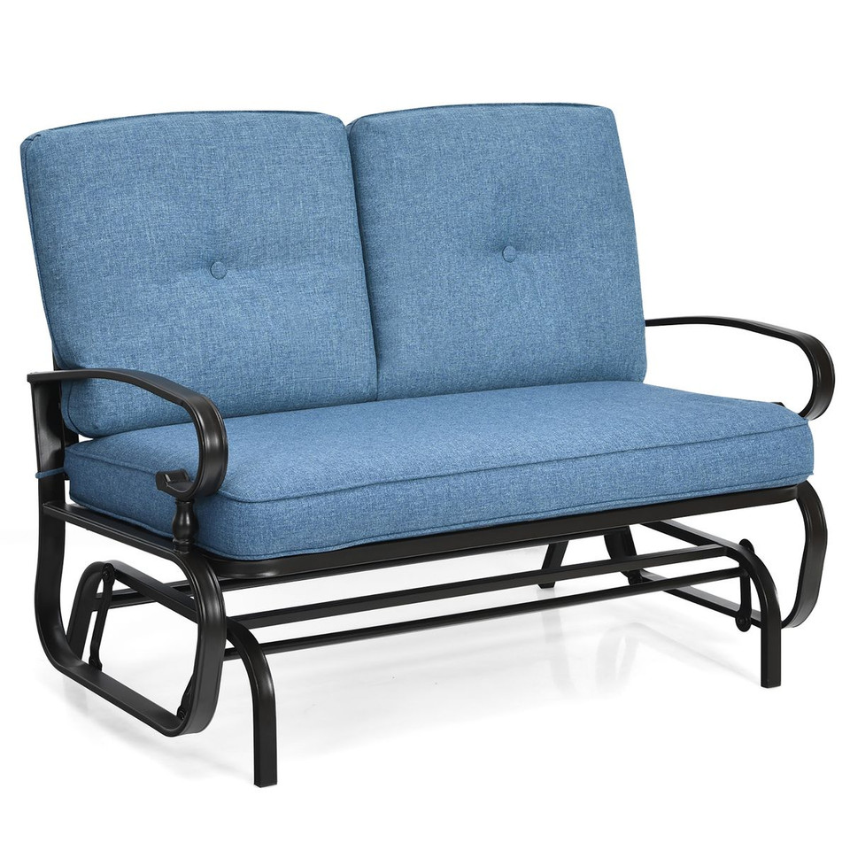 Outdoor Patio Cushioned Rocking Bench Loveseat product image