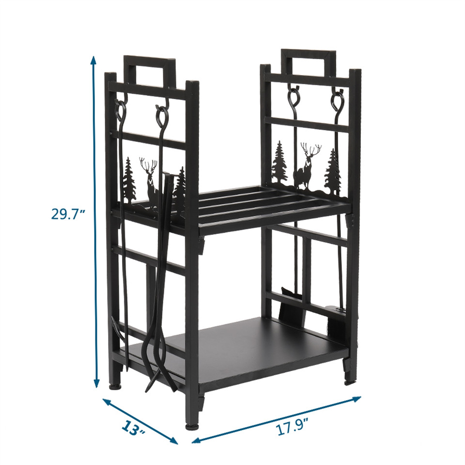 2-Tier Firewood Holder with 4 Tools product image