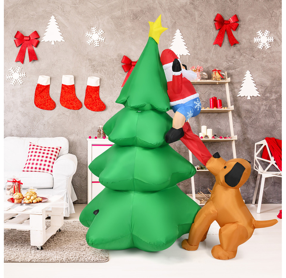6.5-Foot Outdoor Inflatable Christmas Tree Santa Décor with LED Lights product image
