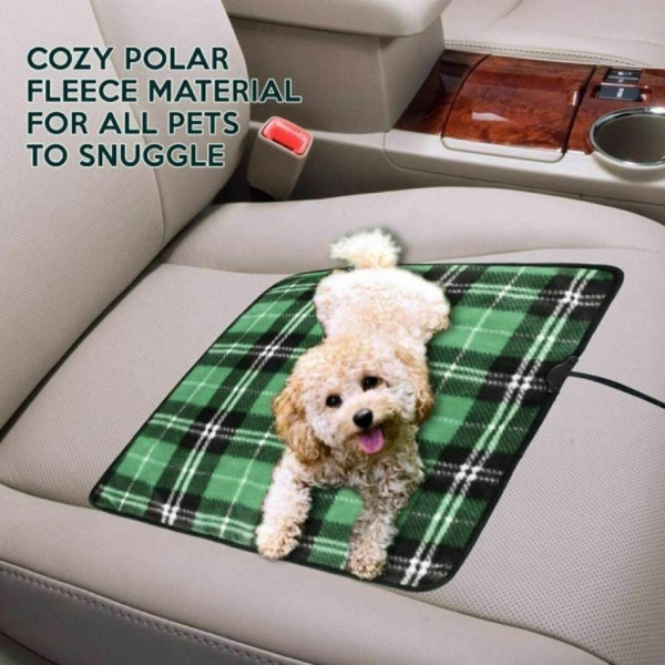 Zone Tech Green Plaid 12V Heating Mini Car Blanket Pad product image