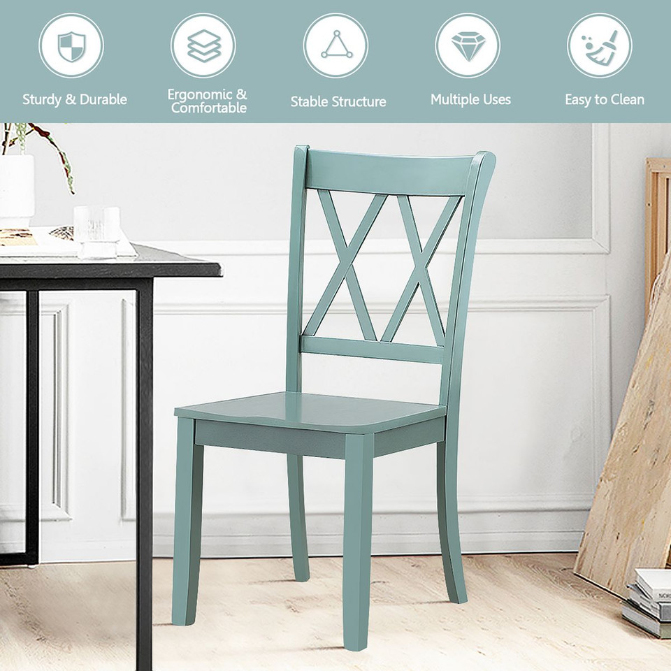 Cross Back Rubberwood Dining Room Chairs (Set of 2) product image