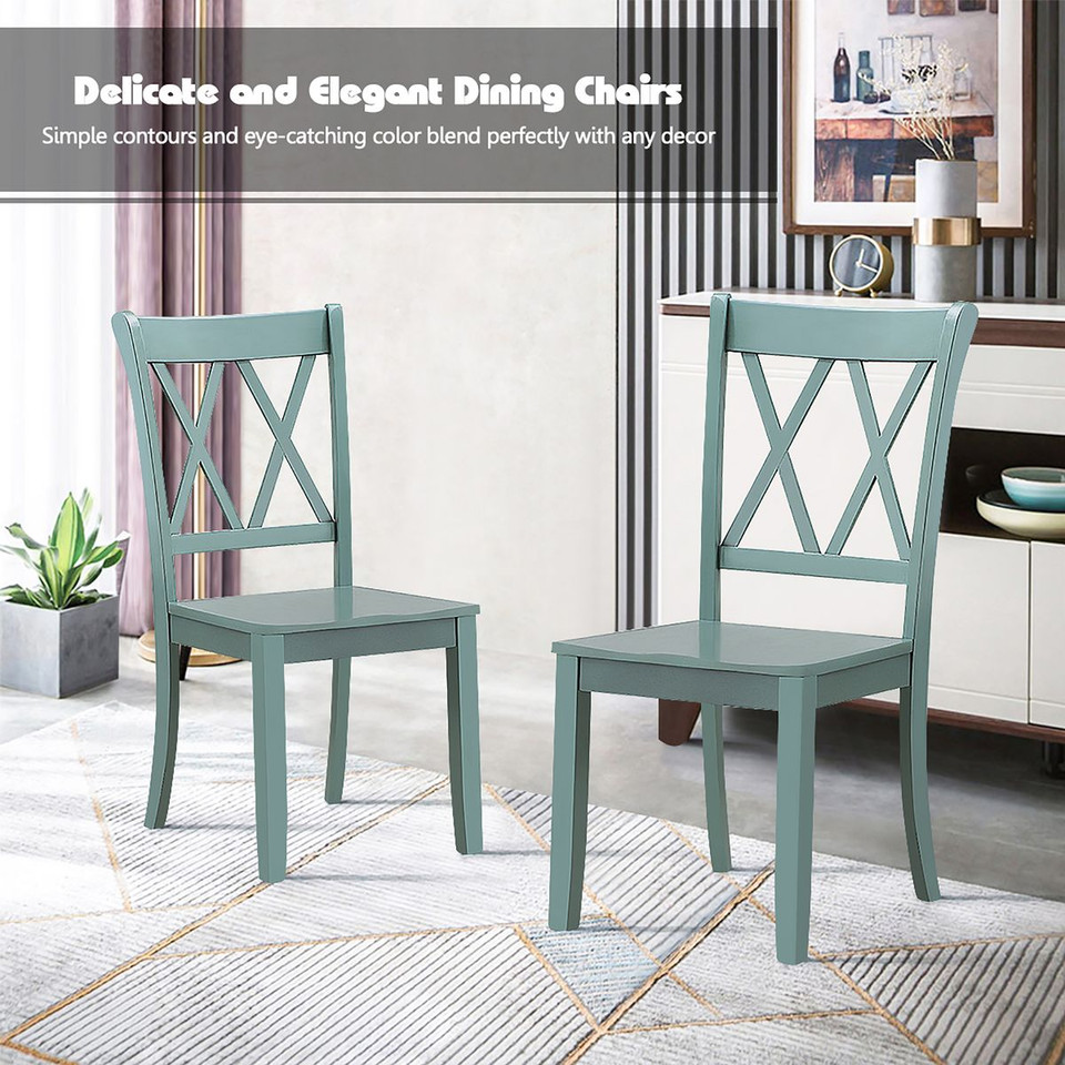 Cross Back Rubberwood Dining Room Chairs (Set of 2) product image