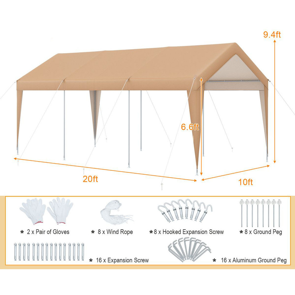 10 x 20-Foot Patio Heavy-Duty All-Weather Tent Carport product image