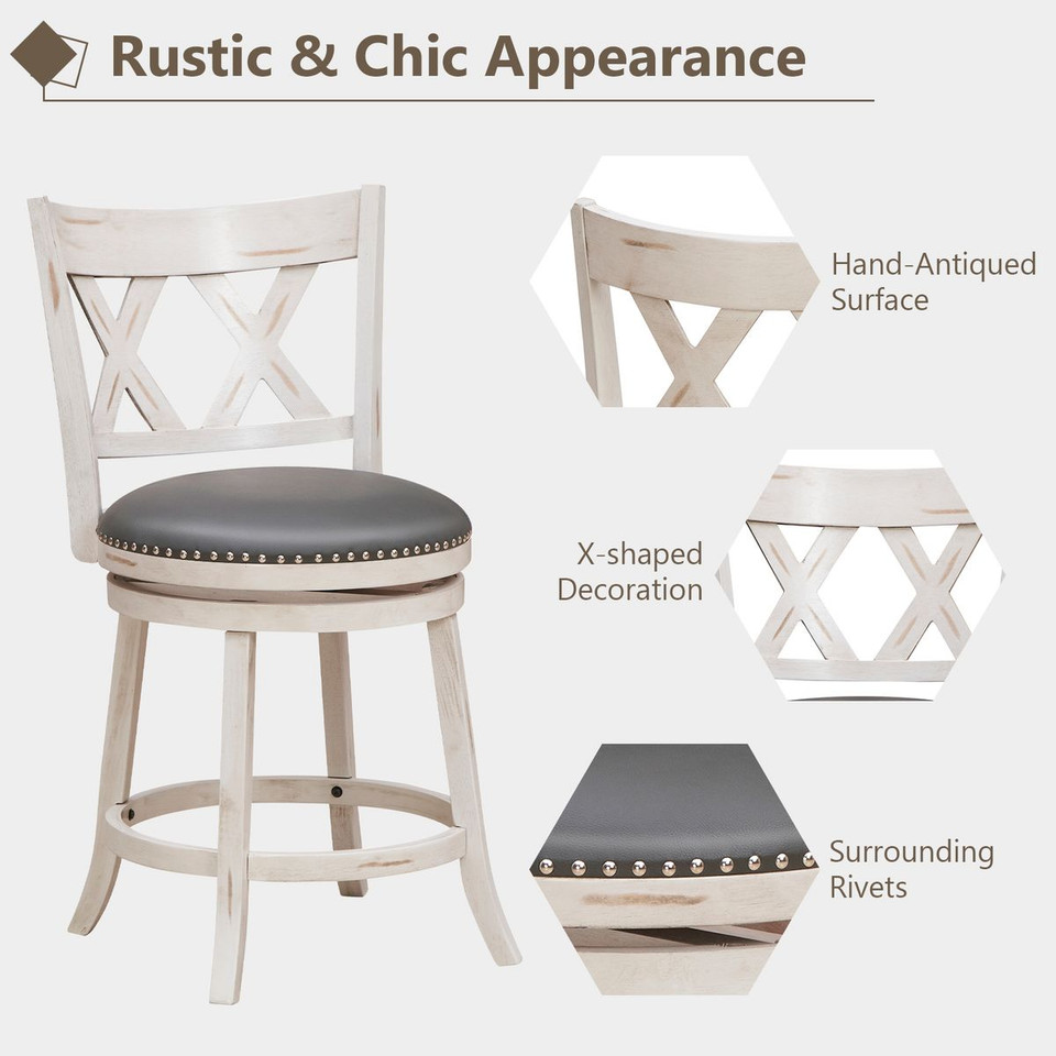 25.5-Inch Hand-Antiquated Stools (Set of 2) product image