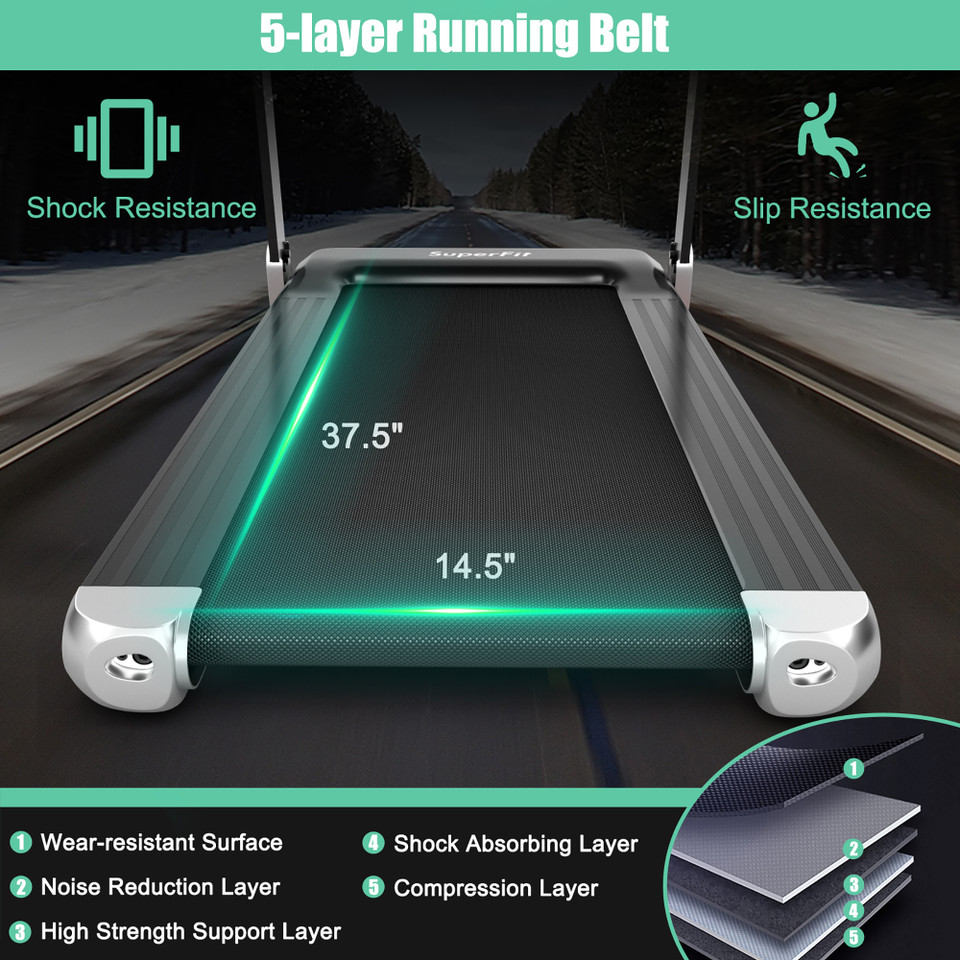 SuperFit™ Folding Compact Treadmill with APP Control & BT Speaker product image
