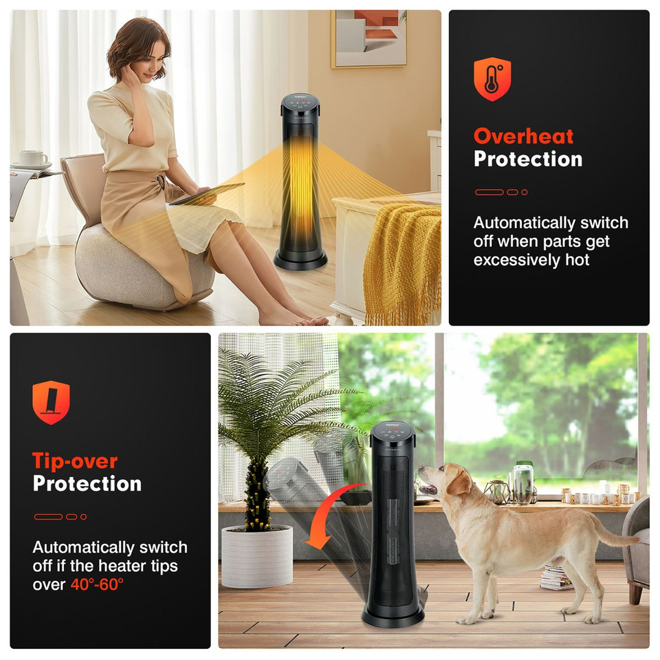 1500W PTC Fast Heating Space Heater with Remote Control product image
