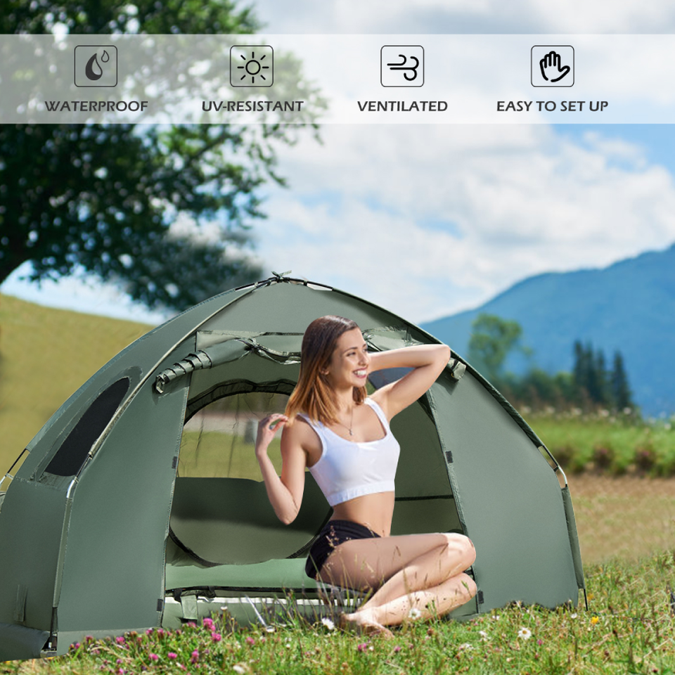 1-Person Compact Portable Pop-up Air Mattress Tent product image