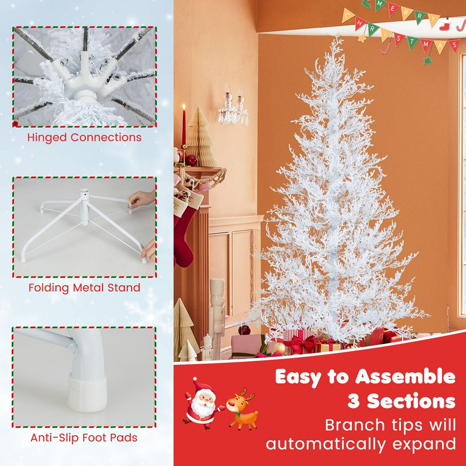6-Foot Artificial Xmas Tree with 383 PE Branch Tips & 300 LED Lights product image