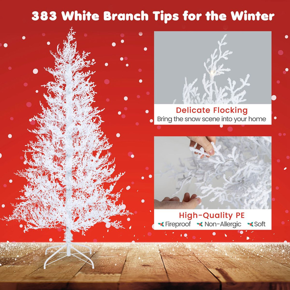 6-Foot Artificial Xmas Tree with 383 PE Branch Tips & 300 LED Lights product image