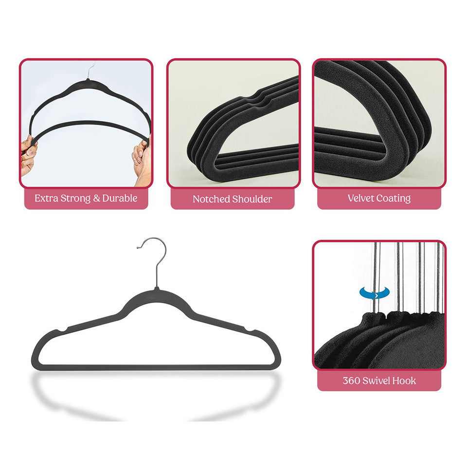 Non-Slip Velvet Clothes Hanger, 30 or 50 ct. product image
