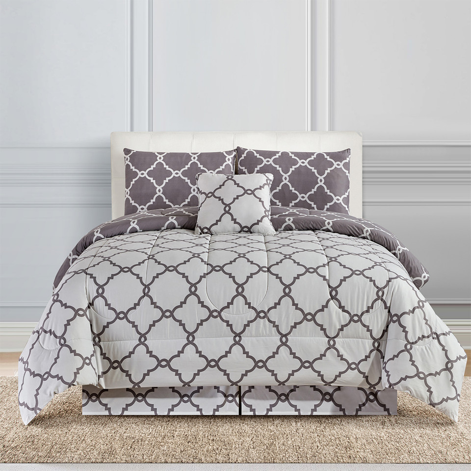 5-Piece Reversible Comforter Set with Throw Pillows product image