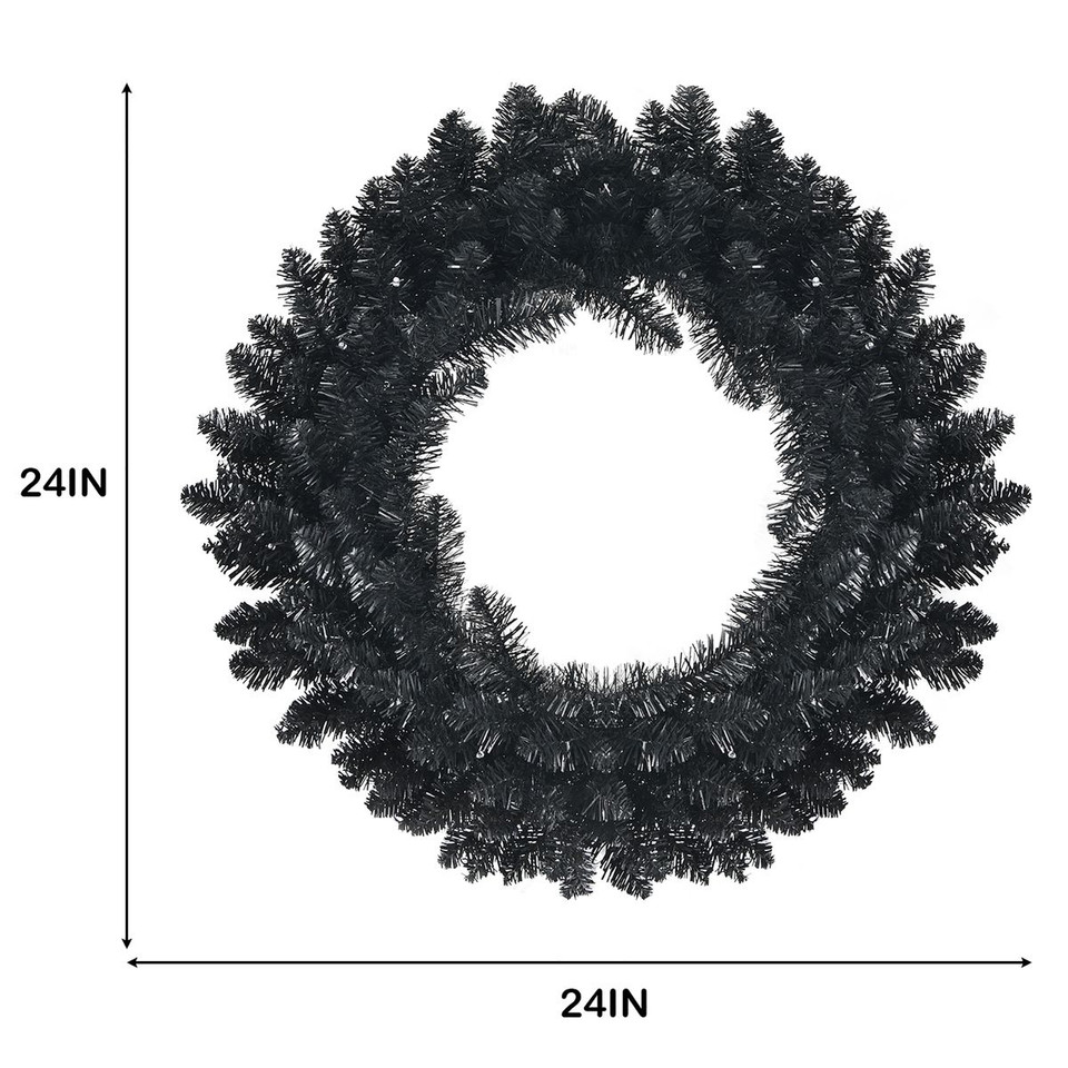 24-Inch Pre-Lit Halloween Wreath with 35 Purple LED Lights product image