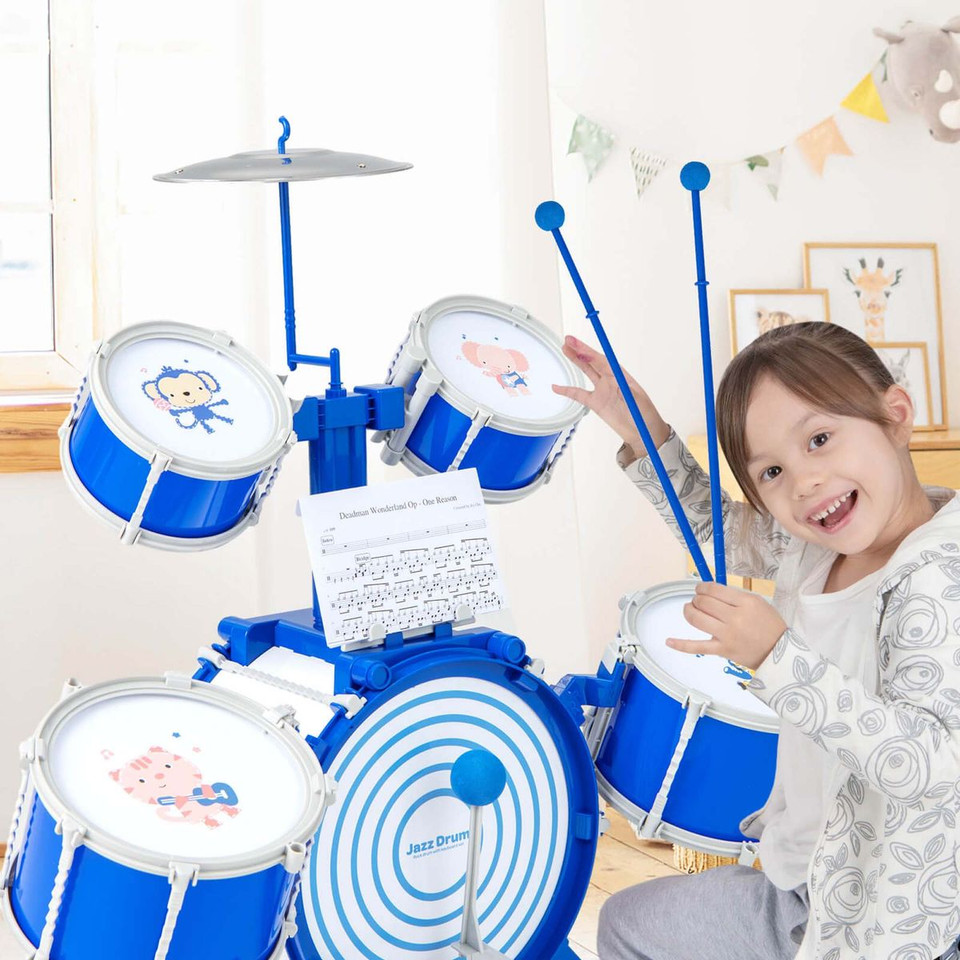 Kids' Jazz Drum Keyboard Set with Stool & Microphone Stand product image