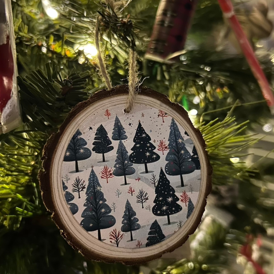 Real Wooden Winter Wonderland Ornament (2-Pack) product image
