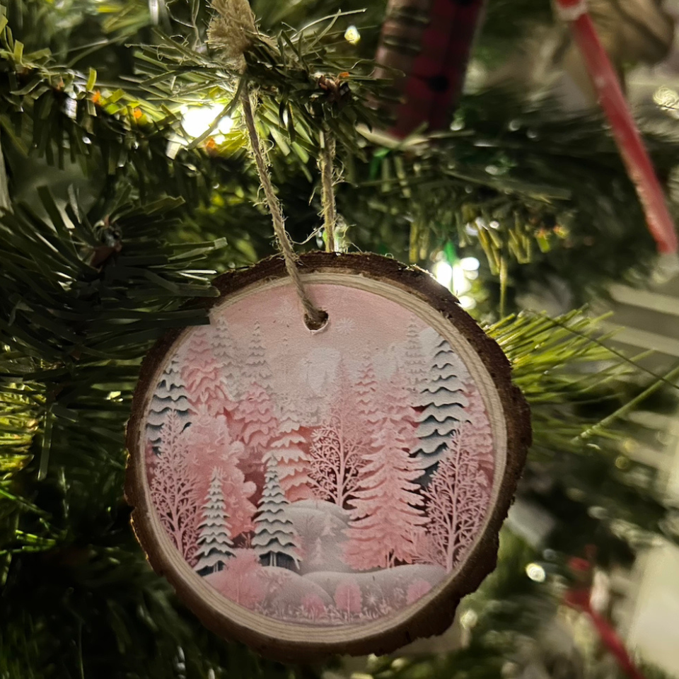 Real Wooden Winter Wonderland Ornament (2-Pack) product image