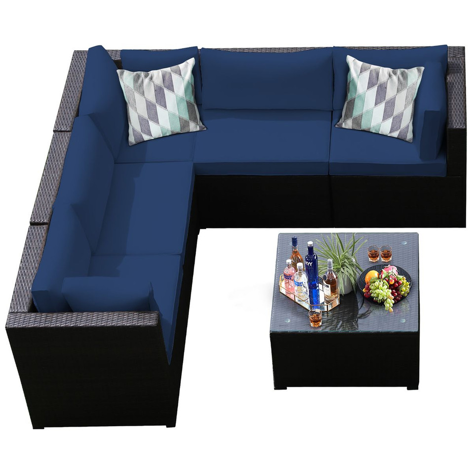 6-Piece Outdoor Patio Rattan Sectional Sofa Set product image