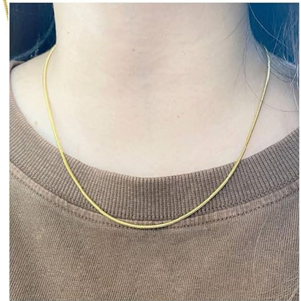 .925 Sterling Silver 18K Gold-Plated Italian-Made Octagon Mirror Snake Chain product image