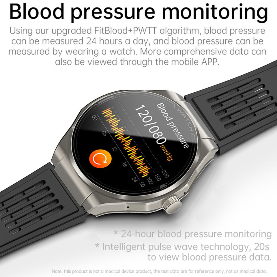 Newest Smart Watch Bluetooth Call Amoled Screen Ecg Blood Sugar Uric Acid Blood Lipid Body Temperature Radiation Level Color Black product image