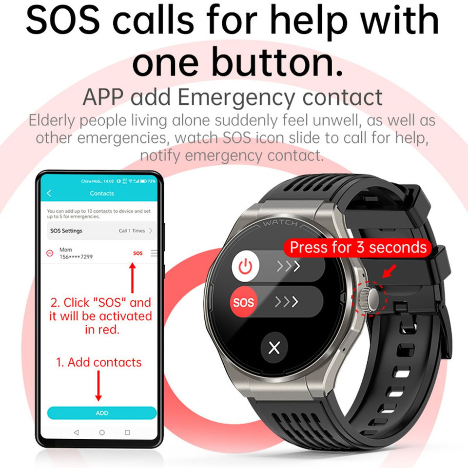 Newest Smart Watch Bluetooth Call Amoled Screen Ecg Blood Sugar Uric Acid Blood Lipid Body Temperature Radiation Level Color Brown product image