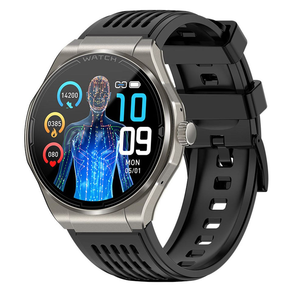 Newest Smart Watch Bluetooth Call Amoled Screen Ecg Blood Sugar Uric Acid Blood Lipid Body Temperature Radiation Level Color Brown product image