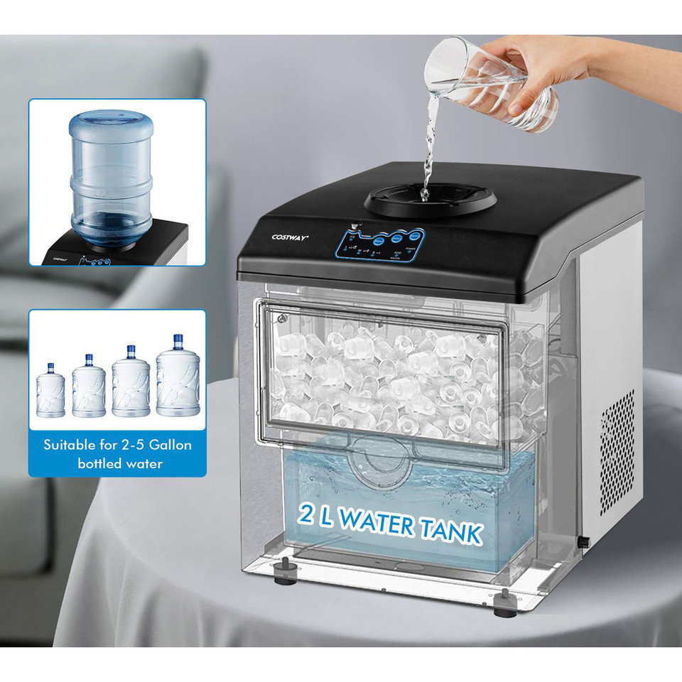 2-in-1 Stainless Steel Countertop Ice Maker with Water Dispenser product image