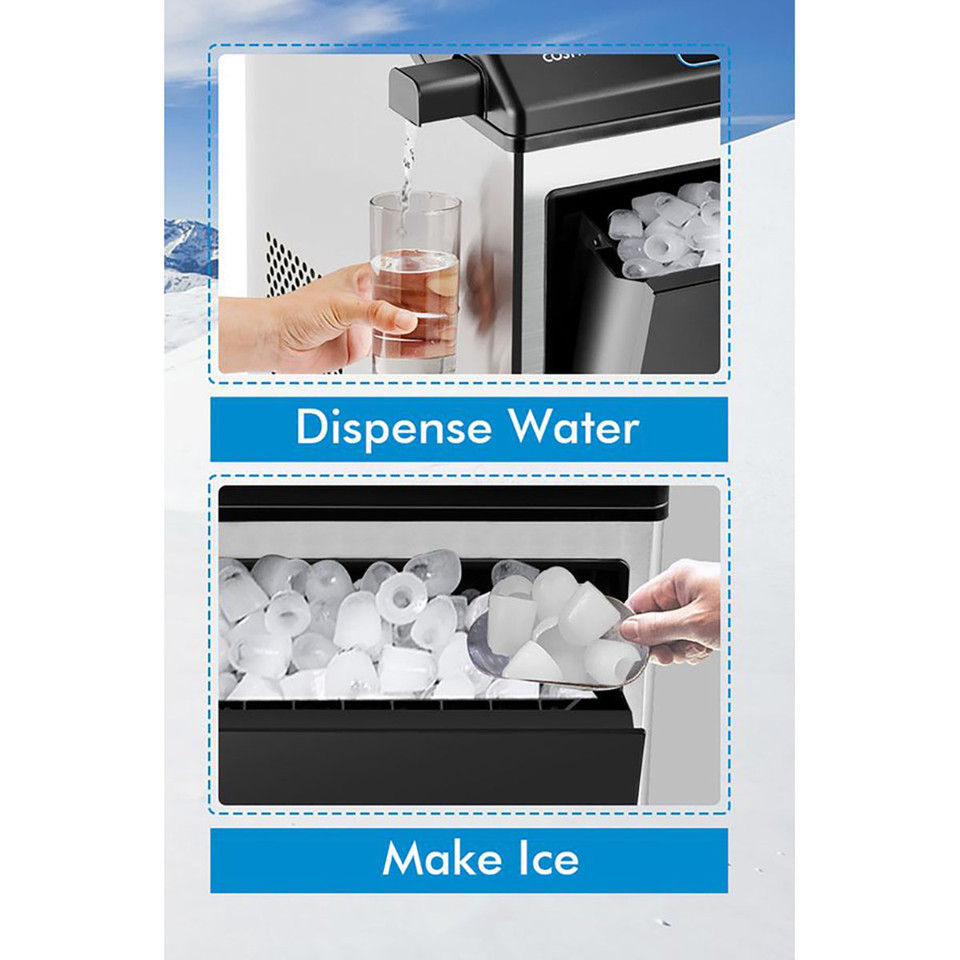 2-in-1 Stainless Steel Countertop Ice Maker with Water Dispenser product image