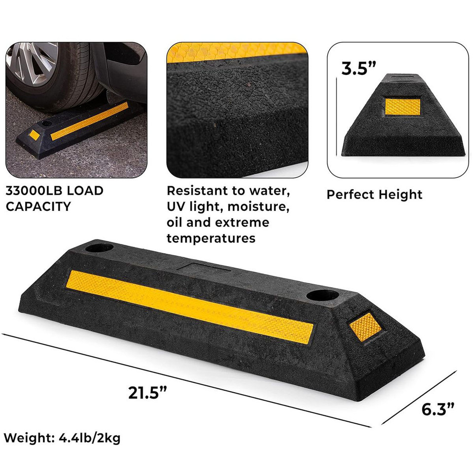 Zone Tech Heavy Duty Rubber Parking Guide (2-Pack) product image