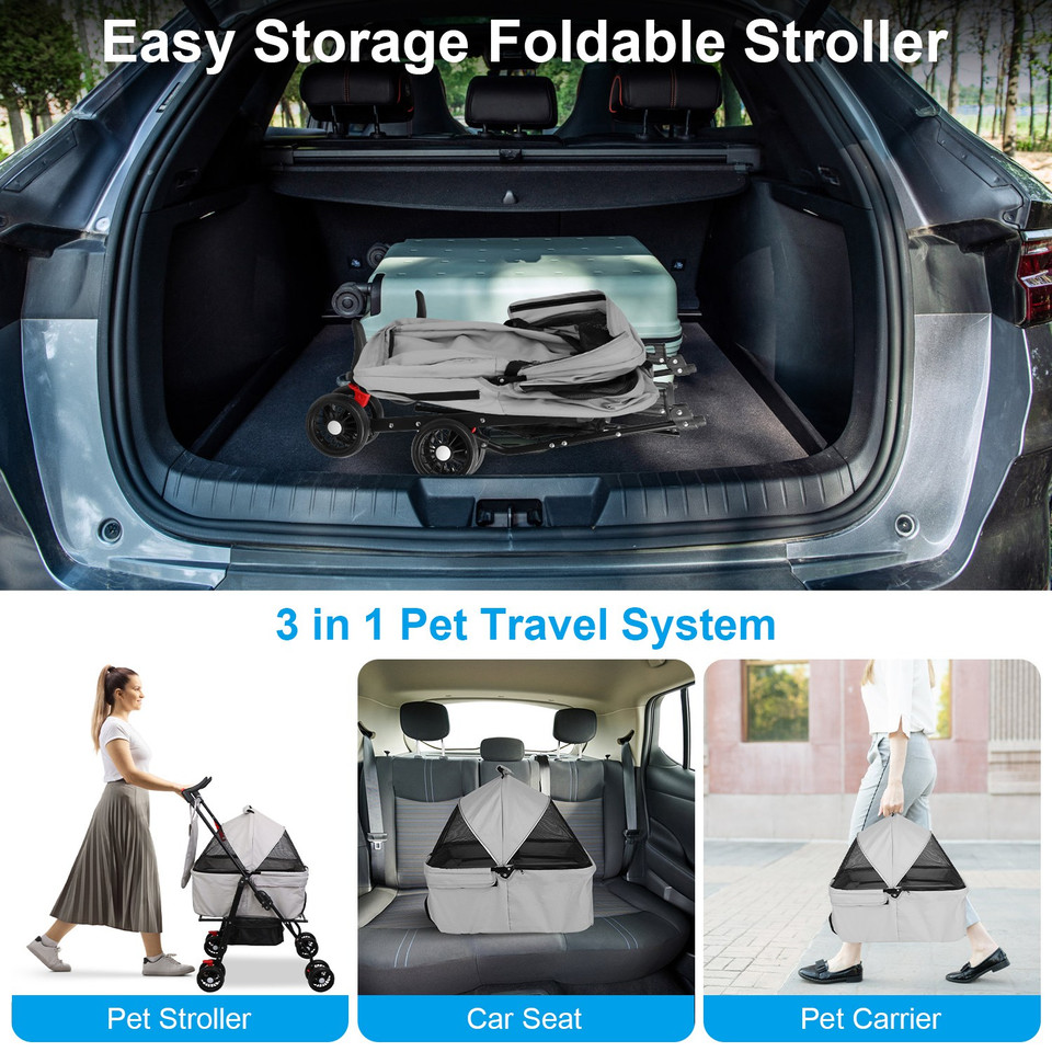iMounTEK® 4-Wheel Foldable Pet Stroller product image