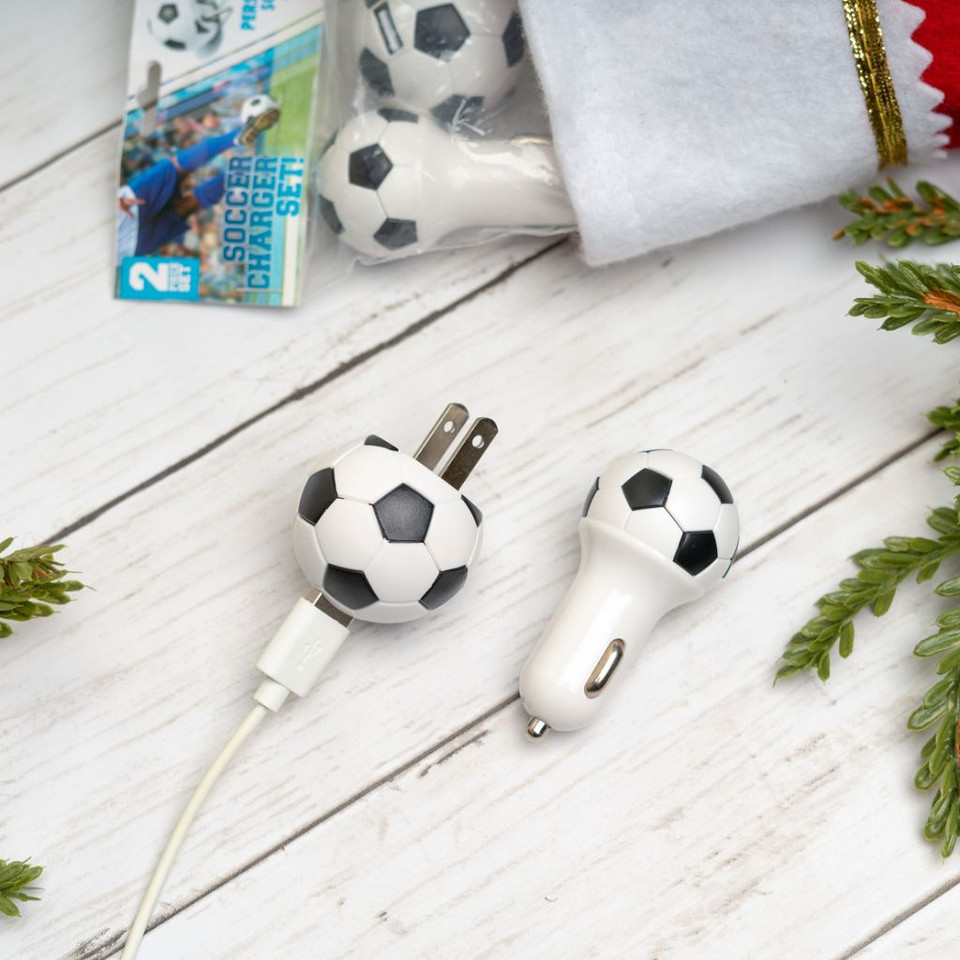 Soccer Ball USB & Car Charger Set (1- or 2-Pack) product image