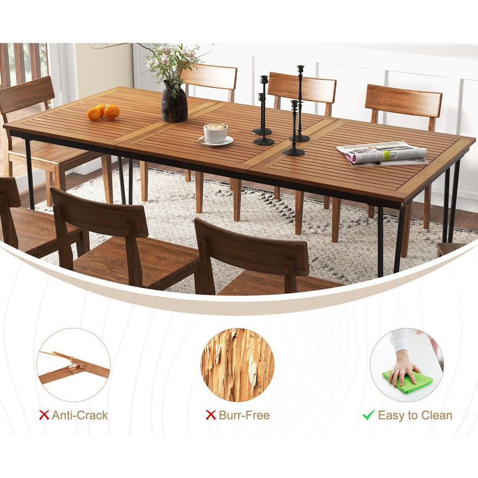 79-Inch 8-Person Outdoor Dining Table with 1.9-Inch Umbrella Hole product image
