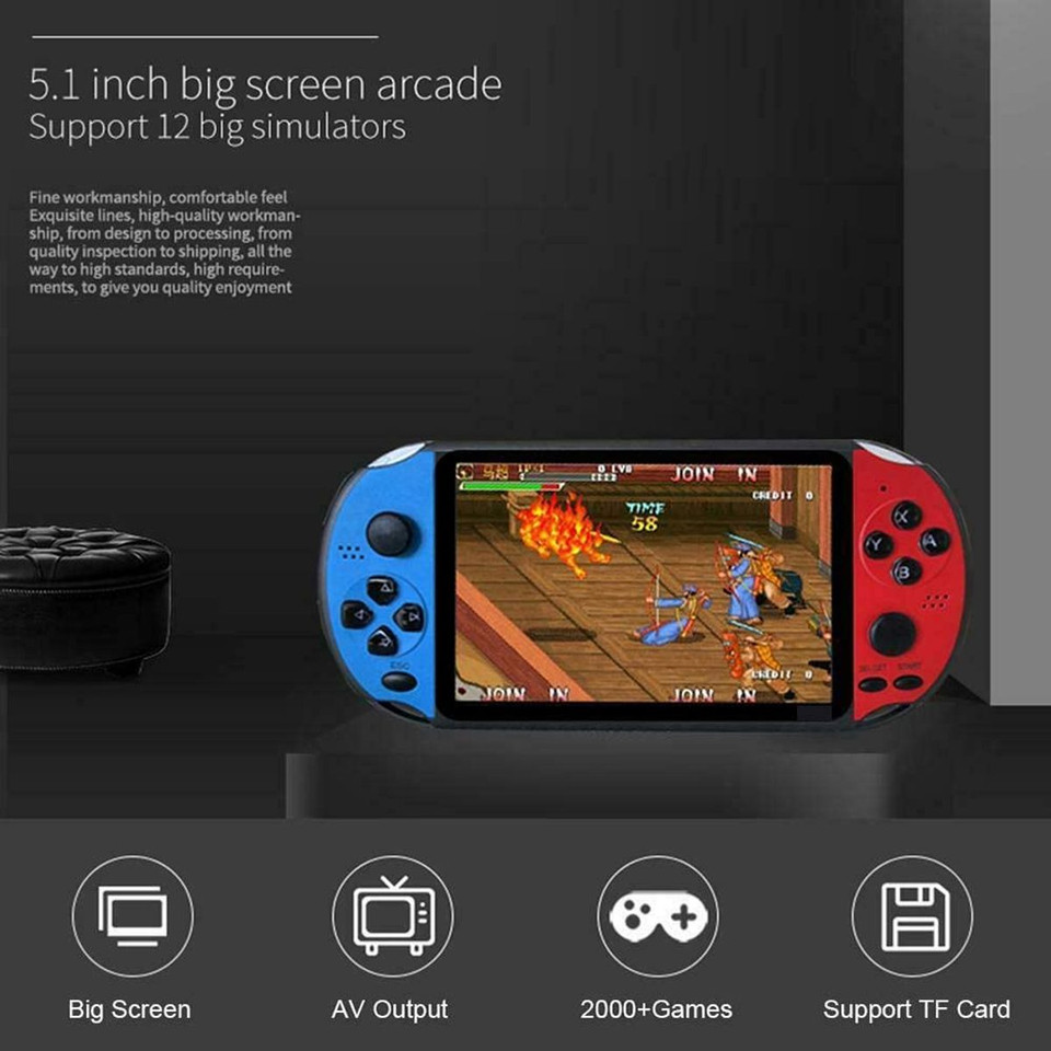 Handheld PSP Game Console, X12 Plus 5.1 8GB Integrated Video Game Player Retro Dual Joystick Game Arcade product image