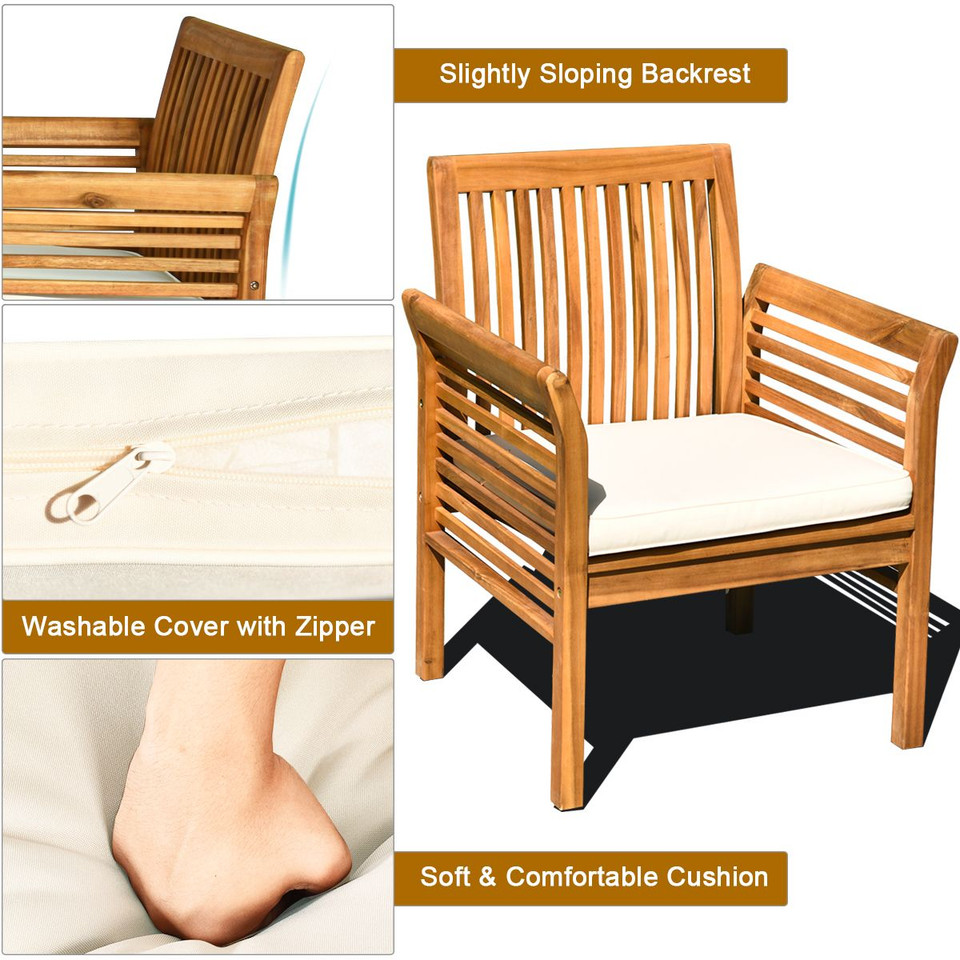 8-Piece Outdoor Acacia Wood Sofa Furniture Set product image
