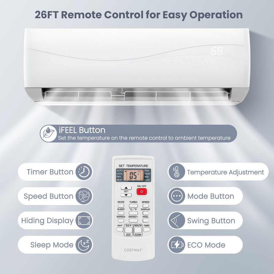 12000 BTU Mini Split Air Conditioner and Heater product image