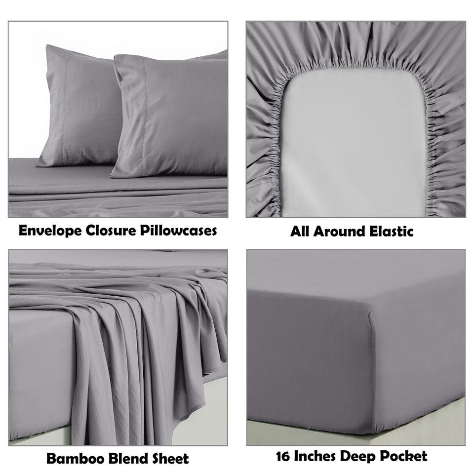 4-Piece Rayon from Bamboo Cooling Wrinkle-Resistant Bedding product image