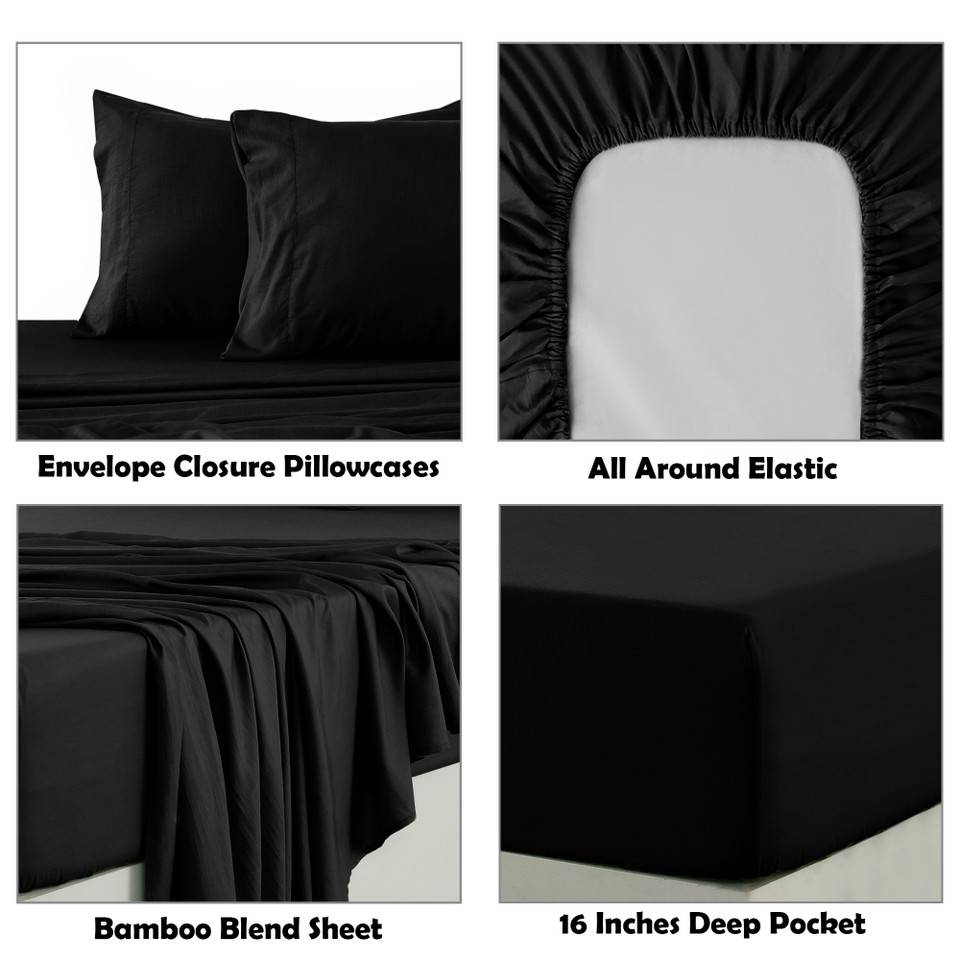4-Piece Rayon from Bamboo Cooling Wrinkle-Resistant Bedding product image