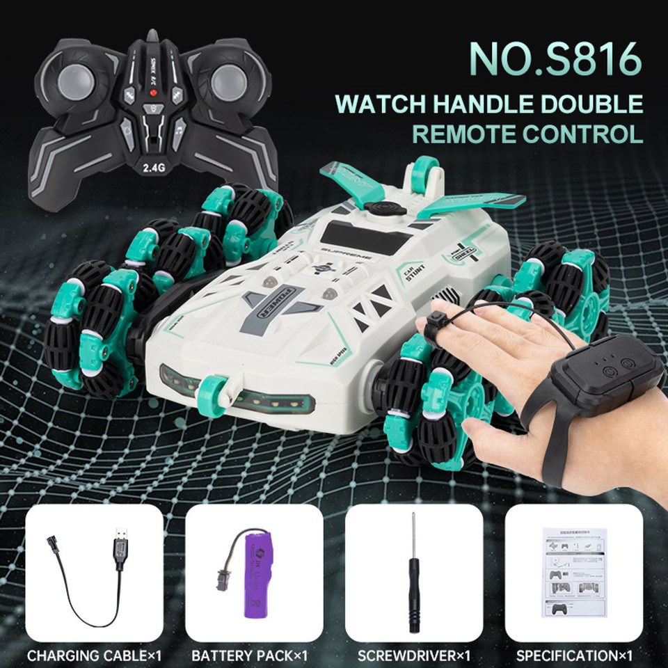 Gesture Sensing Stunt Rc Cars,2.4Ghz Rechargeable Racing Drift Hand Remote Control Clamber Car,Toy for Kids 8+Year Old Birthday Gifts Ideas for Boys & Girl(Green) product image