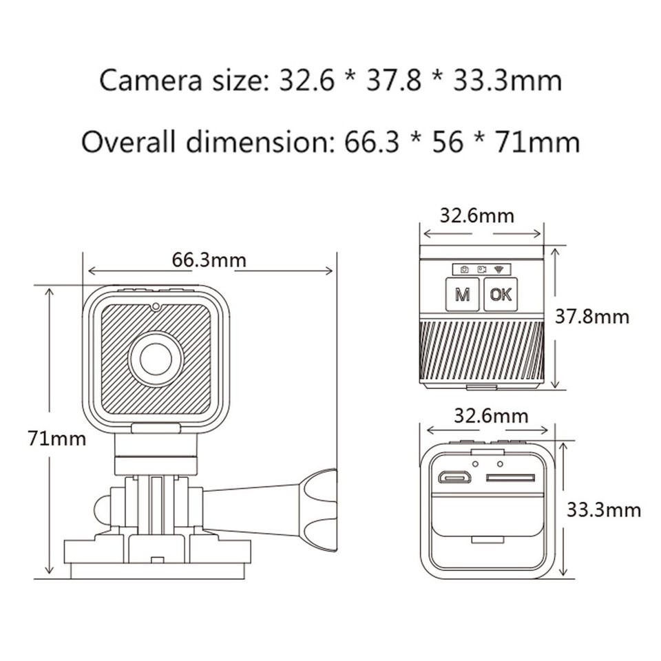 Hd 1080P Wireless Monitoring Ip Camera Secret Camera Mini Wireless Network Camera Wifi Camera Outdoor Bicycle Recorder For Cycling Hiking and Water Sports product image