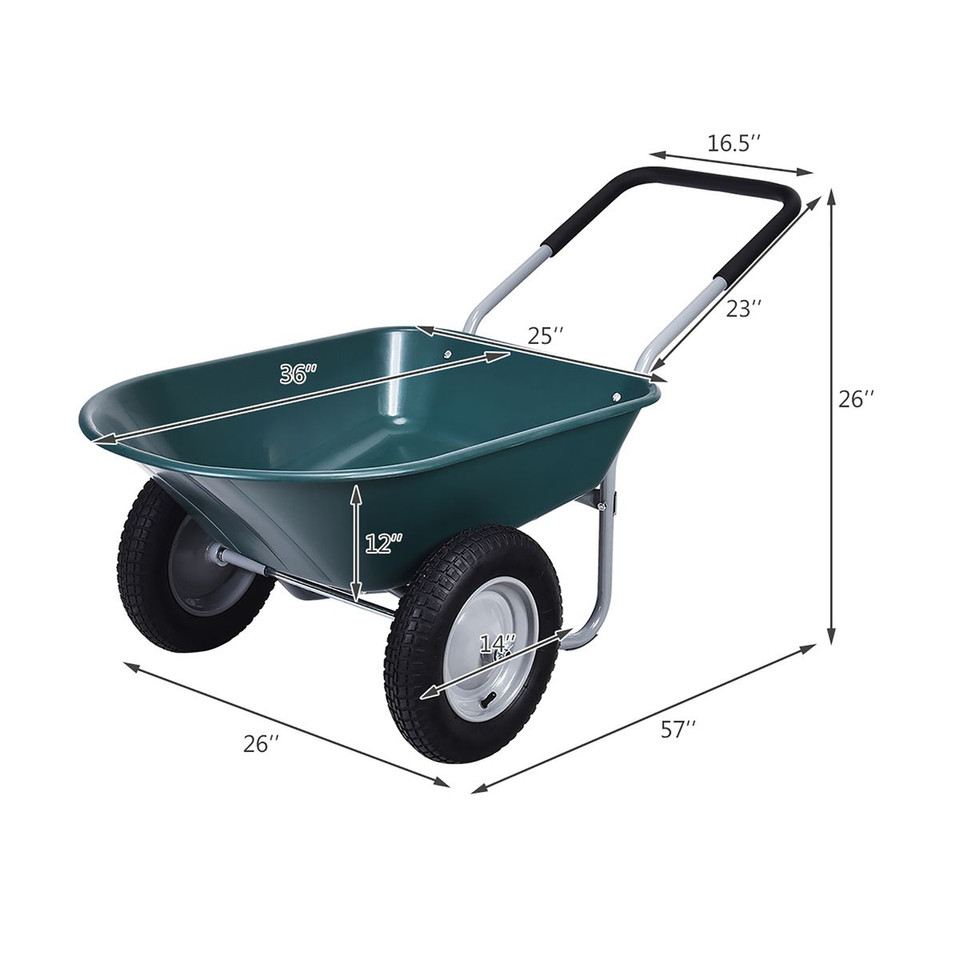 2-Tire Wheelbarrow Garden Utility Cart product image
